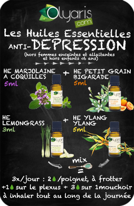 Synergie naturelle aux huiles essentielles spéciale depression - Olyaris
